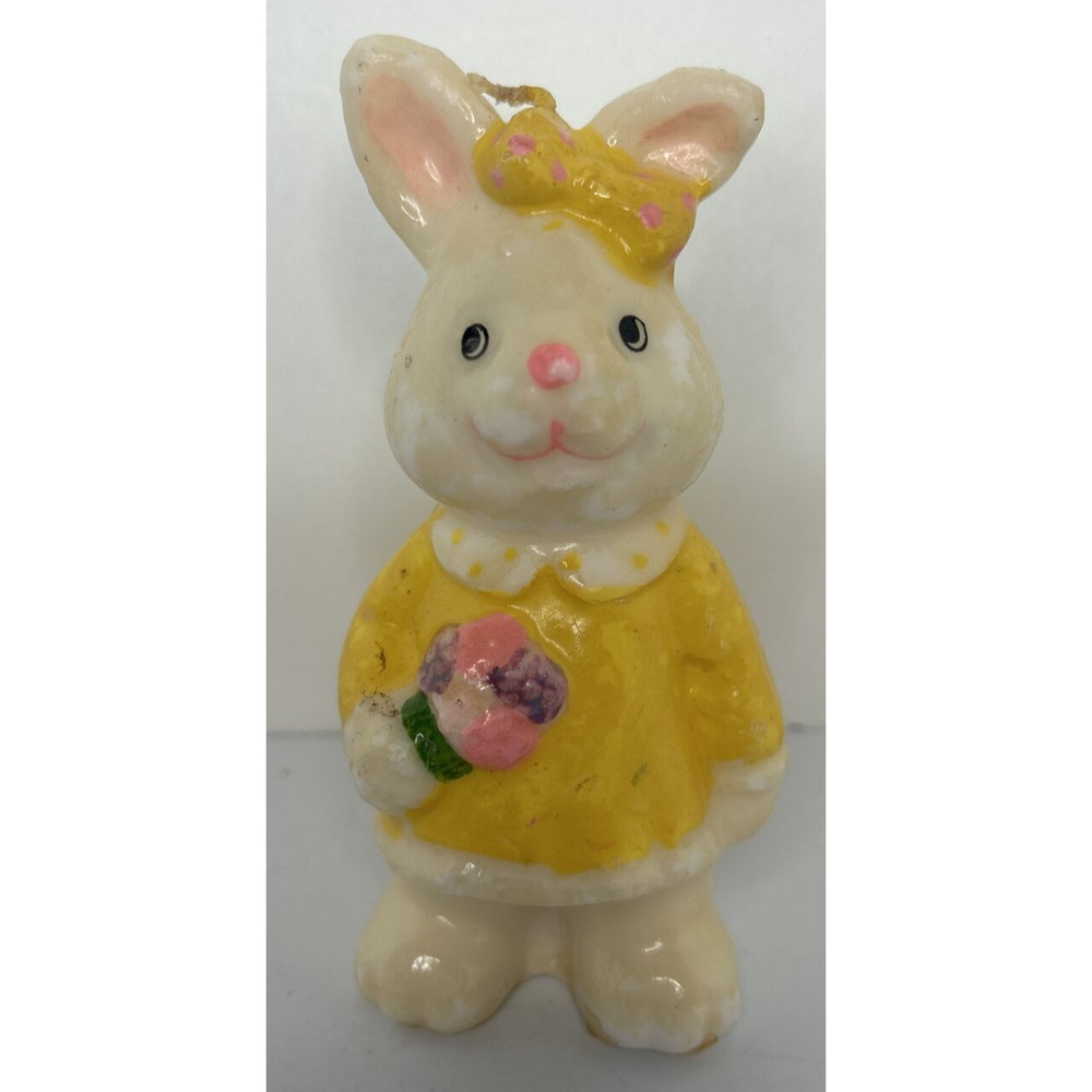 Vintage Easter Bunny Girl Candle 5" SKU H324